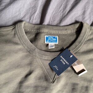 J. Crew Garment-dyed french terry crewneck sweatshirt GREEN AD306 LARGE